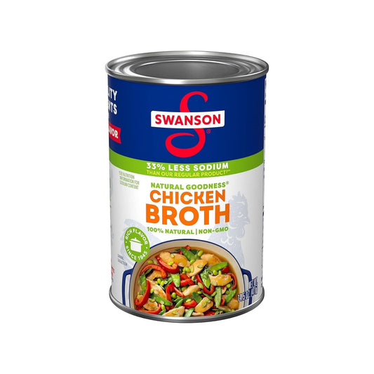 CHICKEN BROTH LESS SODIUM 14.5 OZ SWANSON