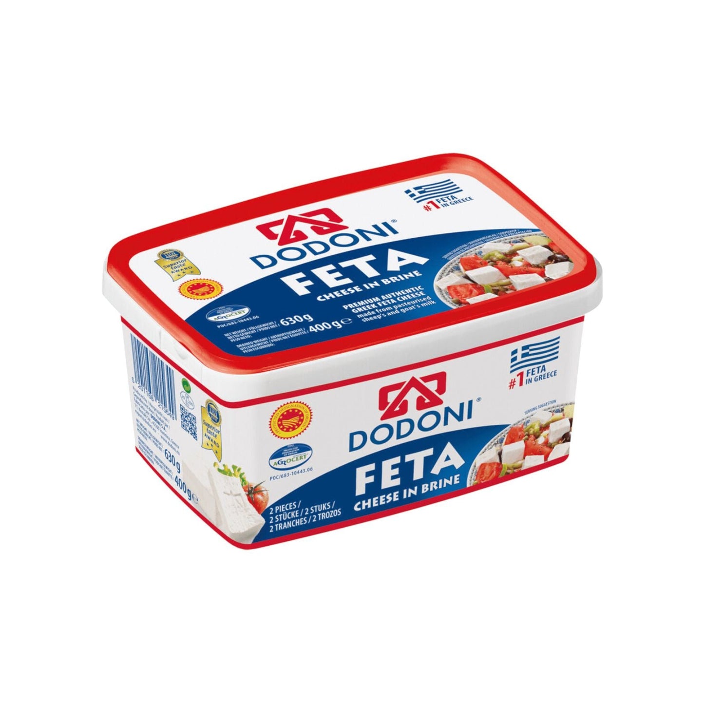 QUESO FETA EN SALMUERA 400 GR DODONI