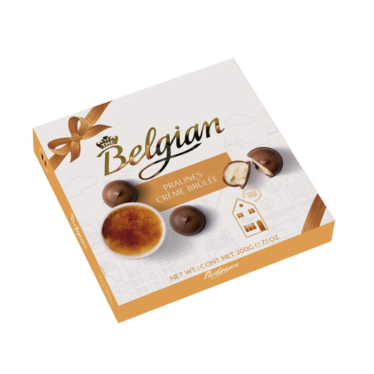 CHOCOLATE PRALINES CREME BRULEE 12/200G THE BELGIAN