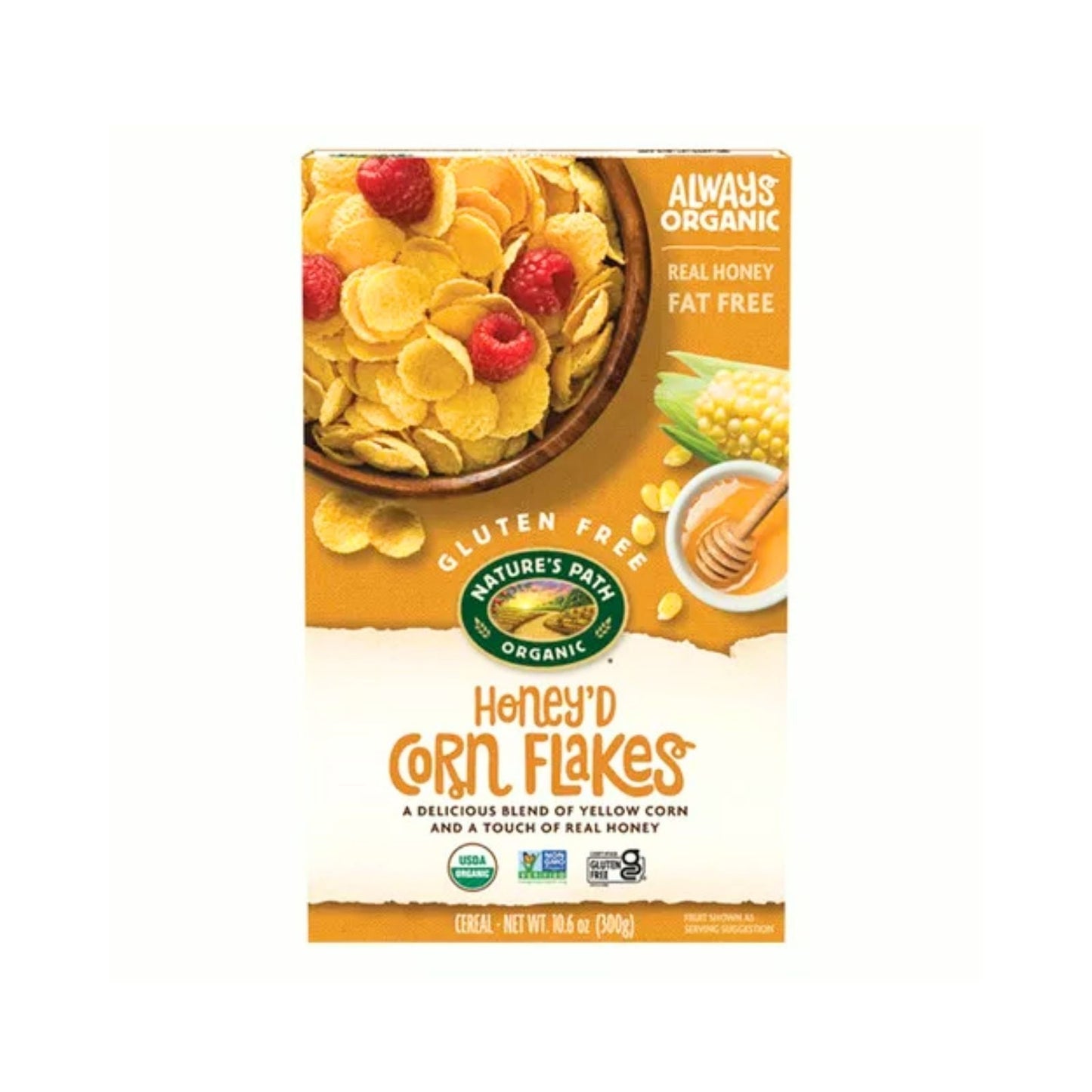 HONEY'D CORN FLAKES 10.6 OZ NATURE'S PATH