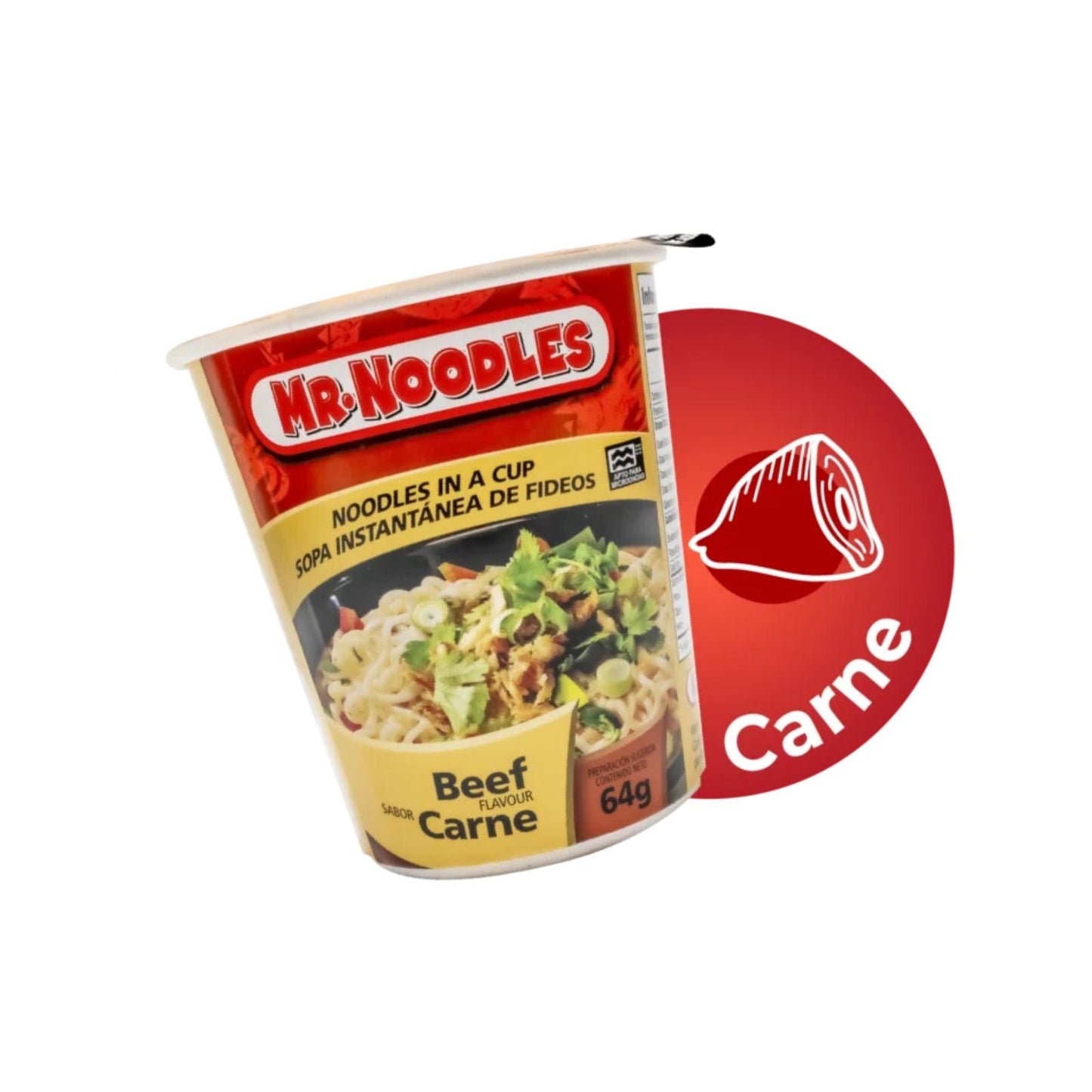 MR. NOODLE SOPA INSTANTANEA DE VASO SABOR CARNE 64 GR MR.NOODLE