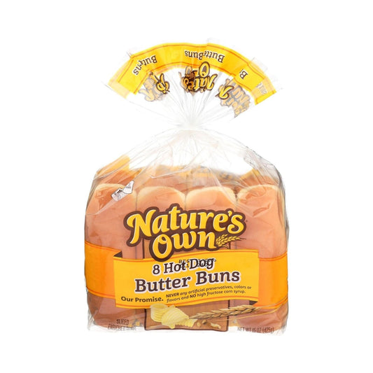 PAN 8 HOT DOG BUTTER BUNS 15 OZ NATURE'S OWN