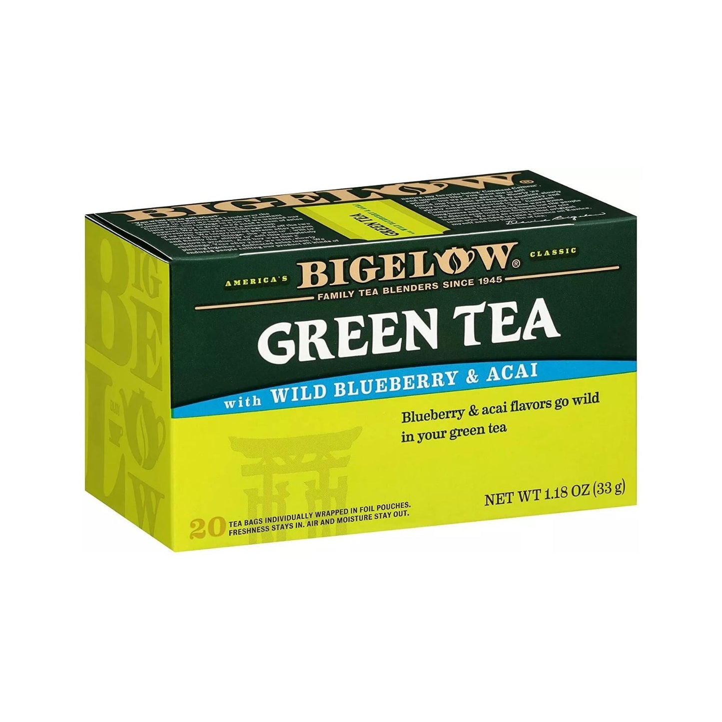 GREEN TEA WITH WILD BLUEBERRY & ACAI 20 UN BIGELOW