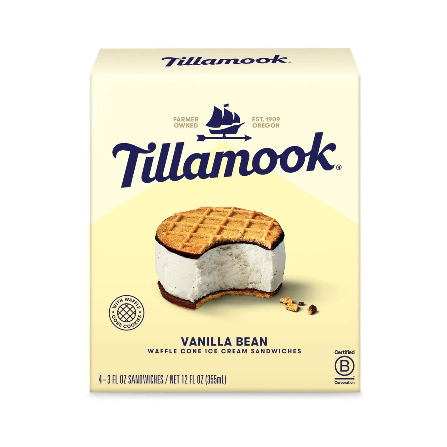 VANILLA BEAN SANDWICH 355 ML TILLAMOOK