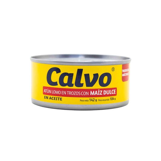 ATUN LOMO EN TROZOS CON MAIZ DULCE 142 GR CALVO