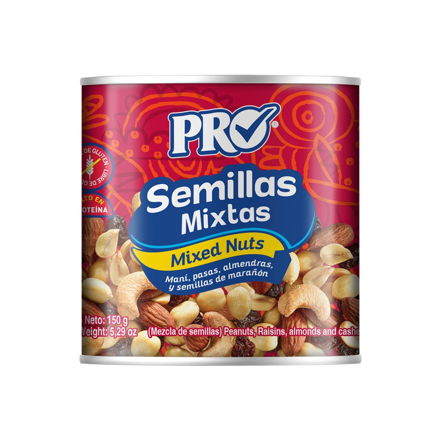 SEMILLAS MIXTAS EN LATA 150 GR PRO SNACKS