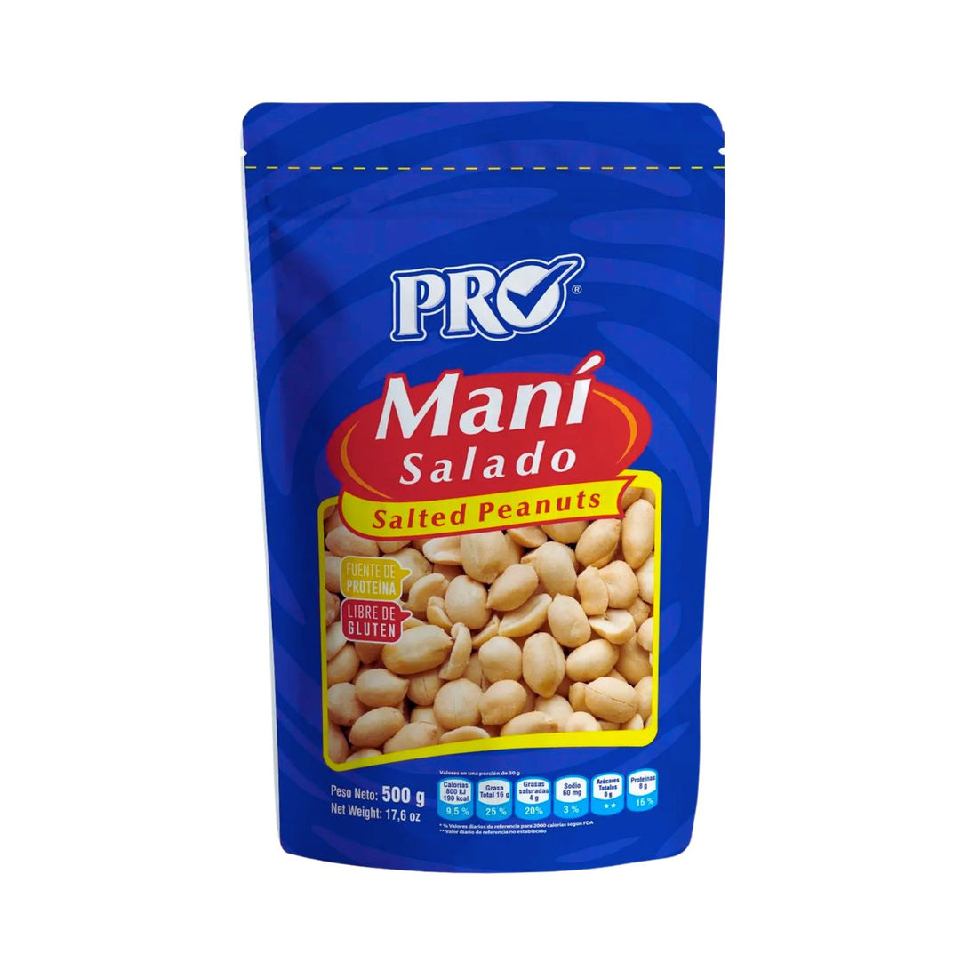MANI SALADO 500 GR PRO SNACKS– Super Barú Online