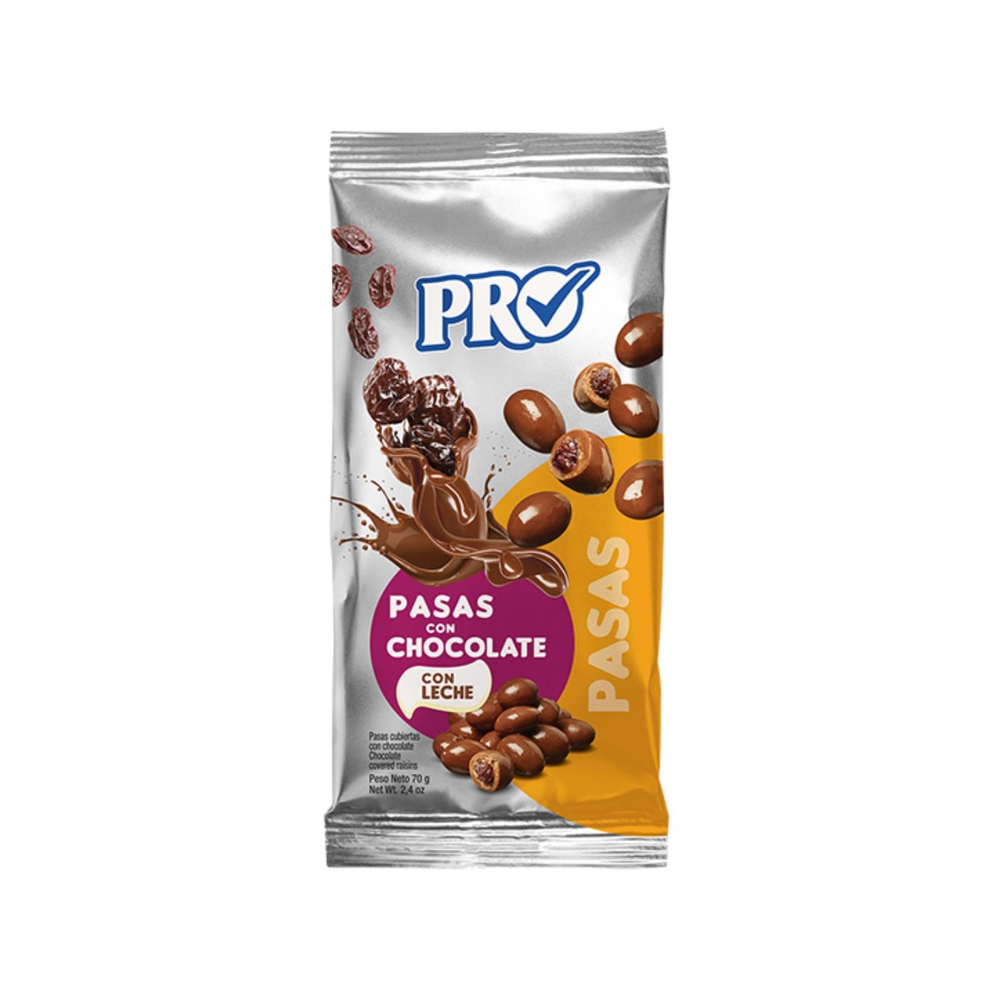 MANI PASAS CHOCOLATE 70 GR PRO SNACKS