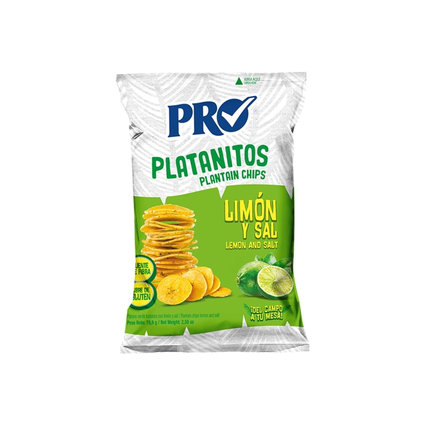 PLATANITOS VERDES DE LIMON Y SAL 70.9 GR PRO