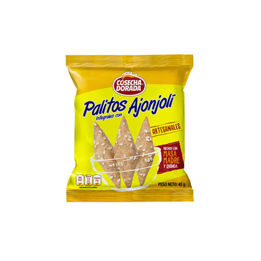 PALITOS INTEGRALES CON AJONJOLI 50 GR COSECHA DORADA