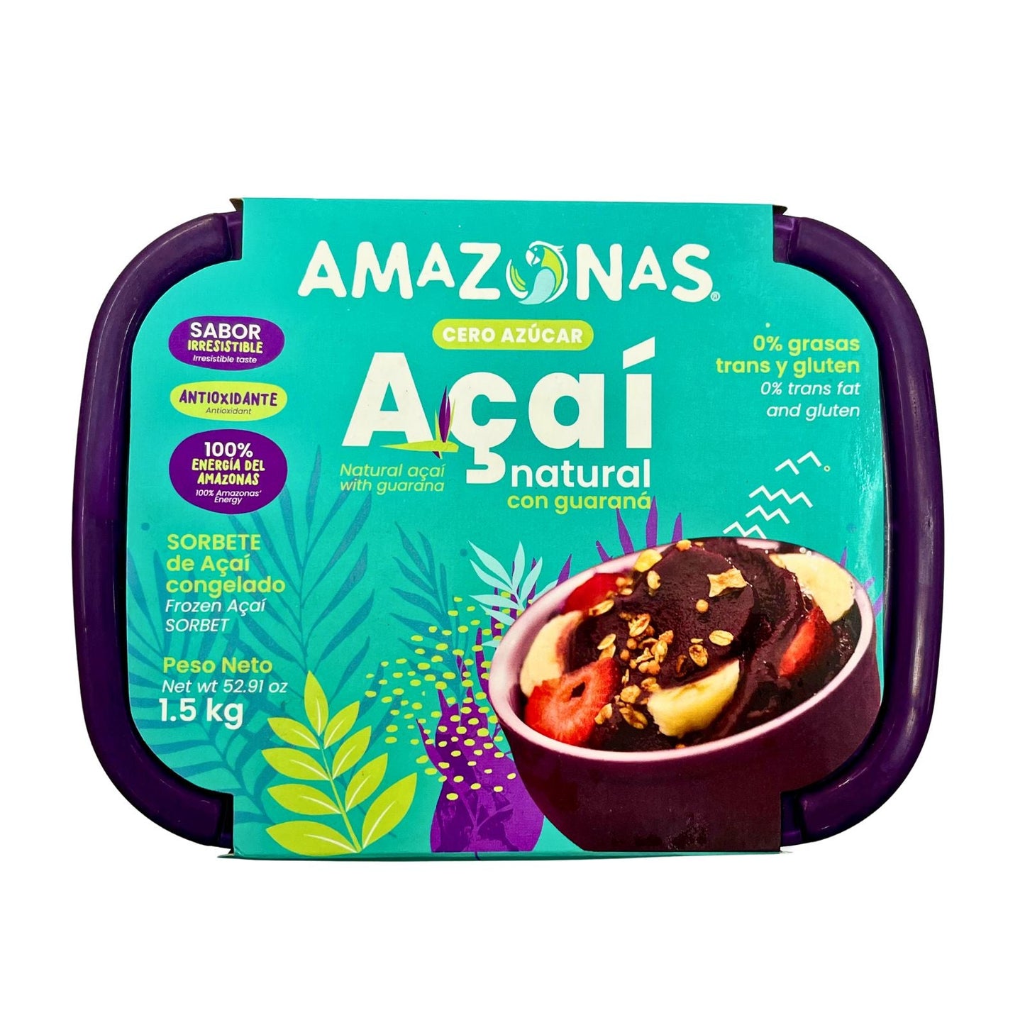 HELADO ACAI CERO AZUCAR 1.5KG AMAZONAS