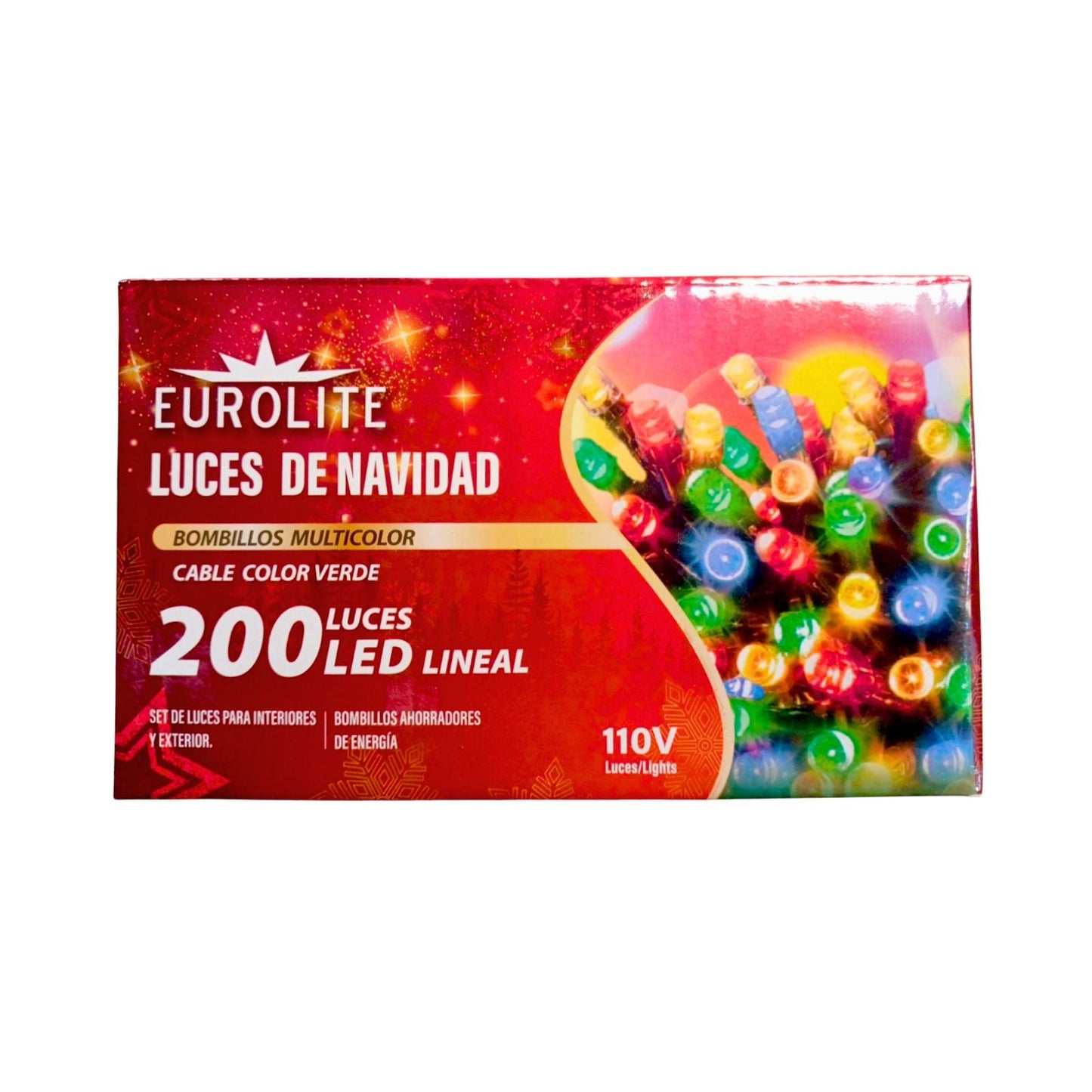 LUZ 200 LED MULTICOLOR LINEAL CABLE VERDE 110V EUROLITE