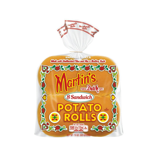 PAN 8 SANDWICH POTATO ROLLS 15 OZ MARTIN'S