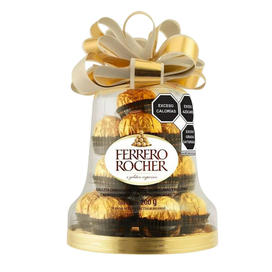 CHOCOLATE FERRERO ROCHER CAMPANA PARA REGALO 200 GR FERRERO