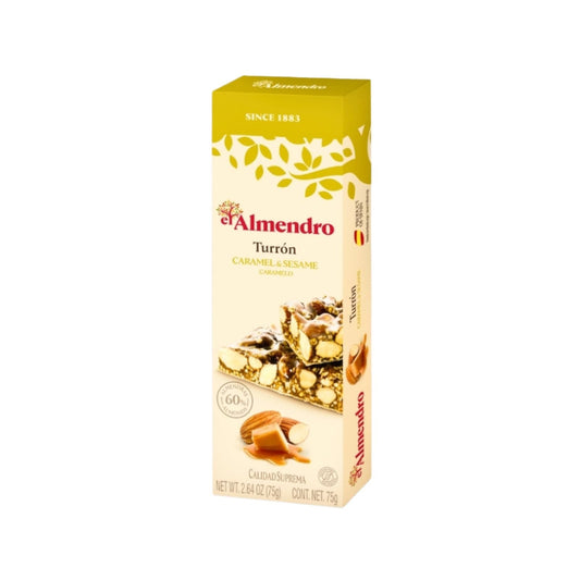 TURRON CARAMELO & SESAME.75 GR EL ALMENDRO