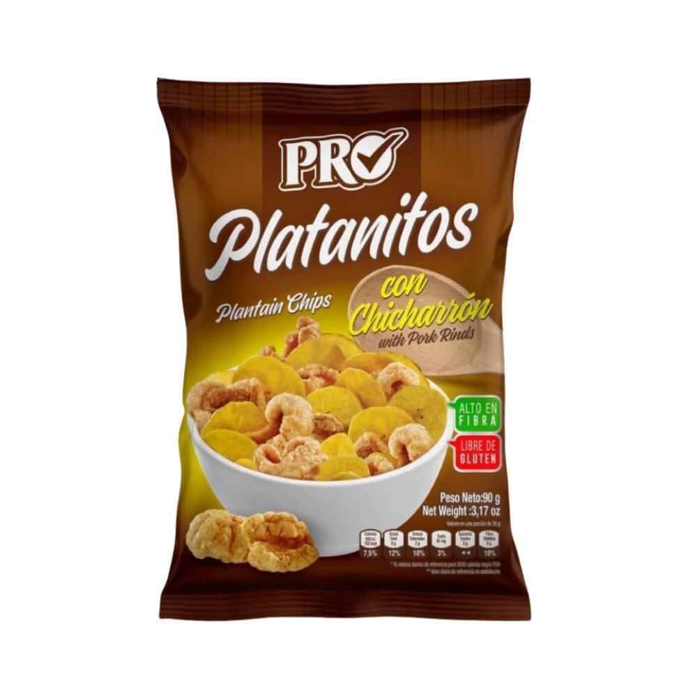 PLATANOS CON CHICHARRON 90 GR PRO