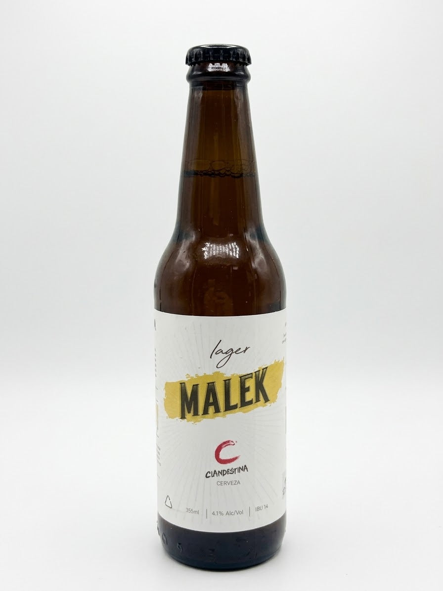 CERVEZA LAGER MALEK 355 ML CLANDESTINA -CERVEZA