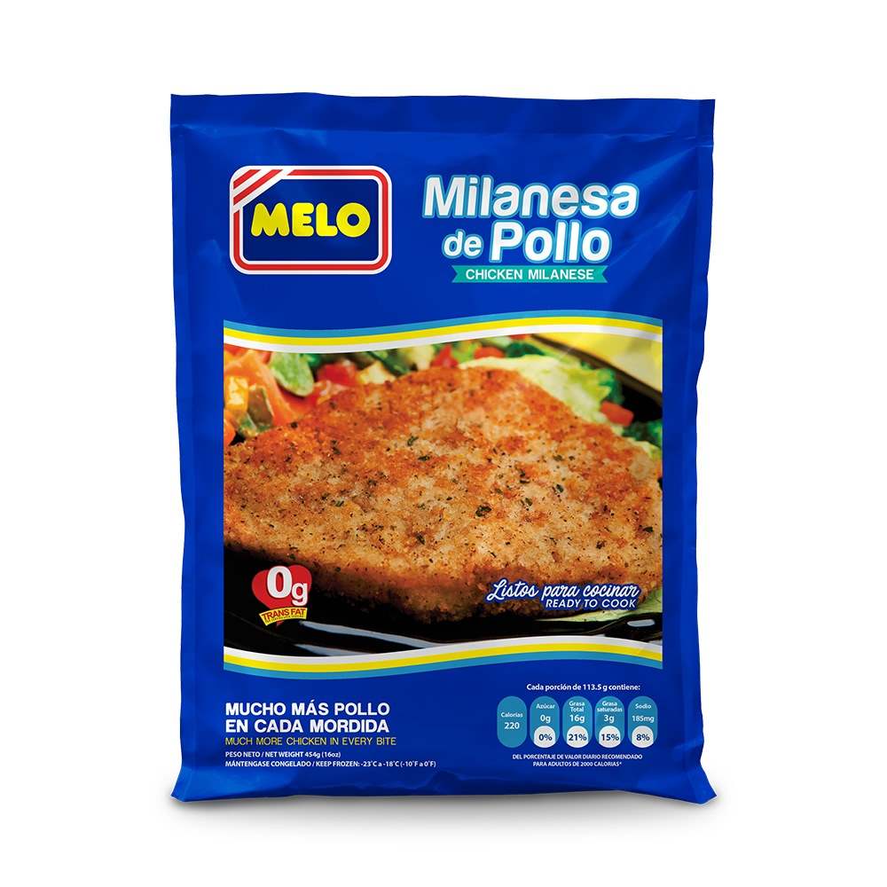 MILANESA DE POLLO 454 GR MELO