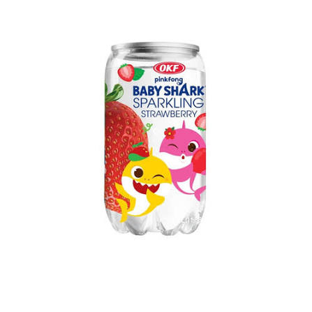 BABY SHARK SPARKLING STRAWBERRY WATER 350ML OKF